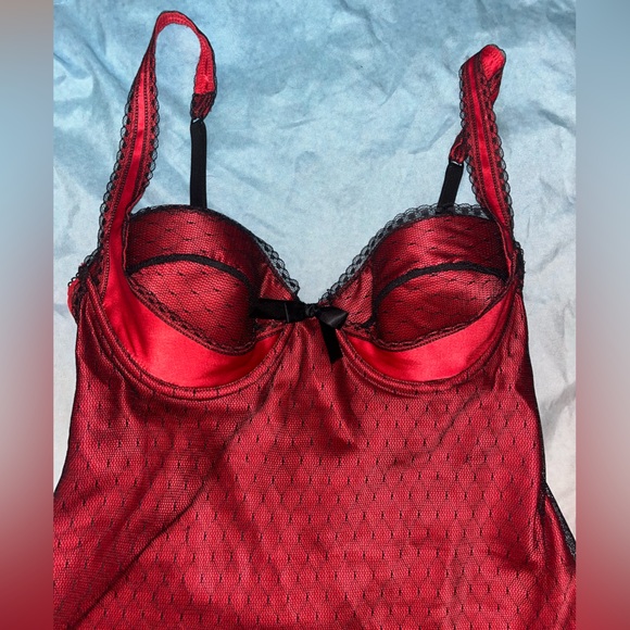 Victoria’s Secret Little Red Lace Slip Dress with Push Up Bra 🌵34C - Picture 4 of 7